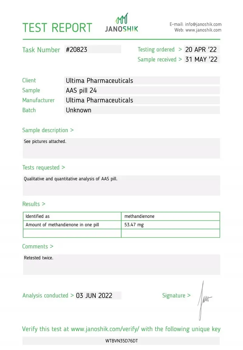 Ultima Dianabol 50 Lab Test